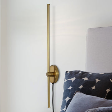 Anton 27.25" Modern Minimalist Iron Adjustable Bar Integrated LED Plug-In Sconce - JONATHAN Y